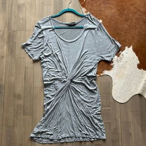Small Very J front knot gray dress